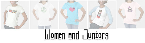 T Shirts for Women and Juniors.  Pink, Yellow and Green Ringers, Pink Tees, Black T Shirts for Women, Colored and Light Colored Tees for Women, V Neck Tees, Plus Sized Women's T Shirts